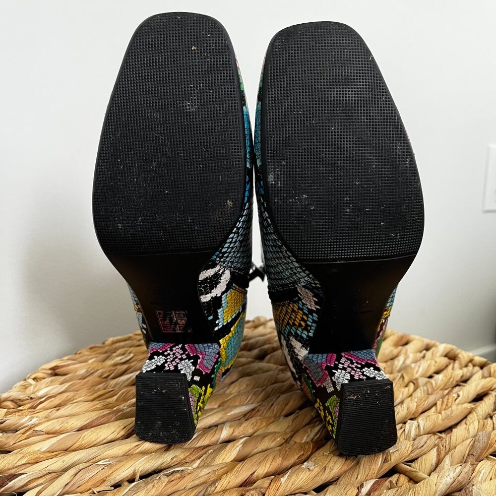 Colorful Snakeskin Boots, Size 7 - Picture 5 of 6
